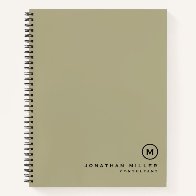 Professional Sage Green Notebook (Front)