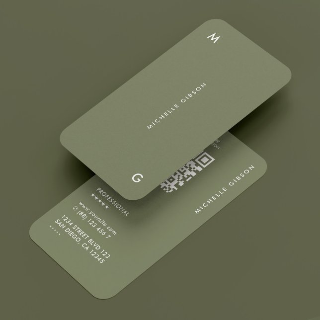 Professional Sage Minimalist Simple Business Card (Creator Uploaded)