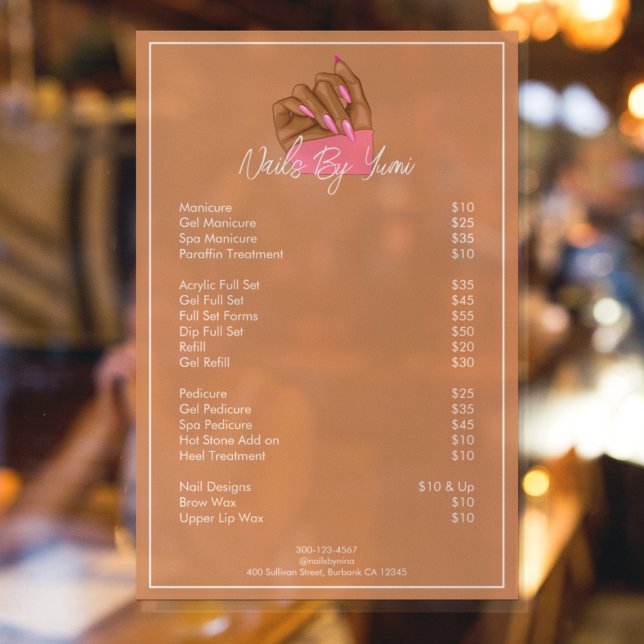 Professional Salon Nail Artist Manicurist Services Window Cling (Creator Uploaded)