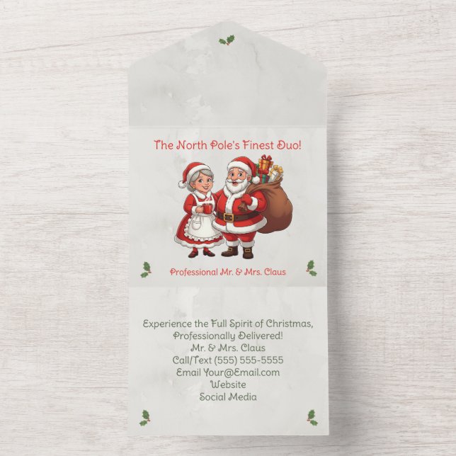 Professional Santa Business Card Mail Mr&Mrs Claus (Inside)