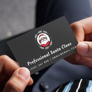 Professional Santa Claus Christmas Theme Minimal   Business Card