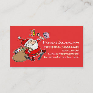 Professional Santa Claus Funny Informal Cartoon Business Card