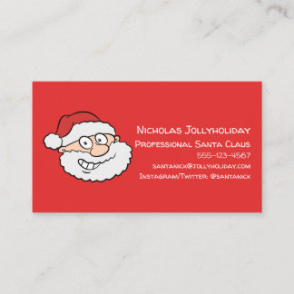 Professional Santa Claus Funny Informal Cartoon Business Card