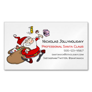 Professional Santa Claus Funny Informal Cartoon Magnetic Business Card