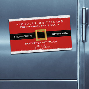 Professional Santa Claus Modern Magnetic Business Card