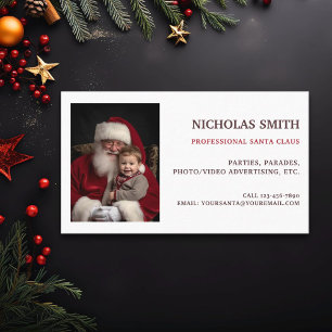 Professional Santa Claus Photo Business Card