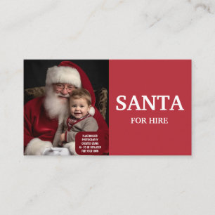 Professional Santa For Hire Photo Business Card