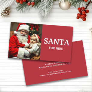 Professional Santa For Hire Photo Business Card