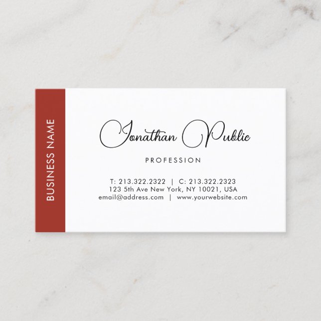 Professional Script Name Template Modern Elegant Business Card (Front)