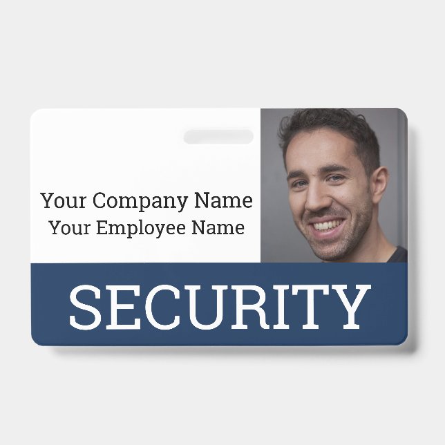 Professional Security Guard Photo ID Badge (Front)