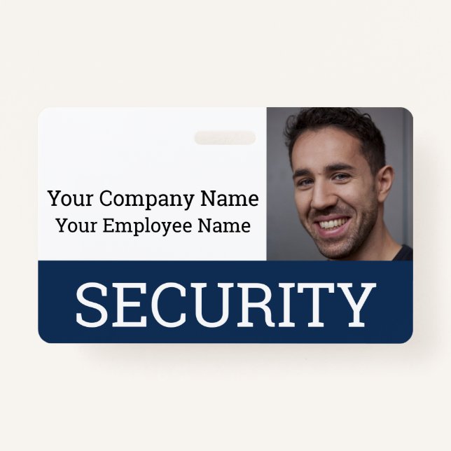 Professional Security Guard Photo ID ID Badge (Front)