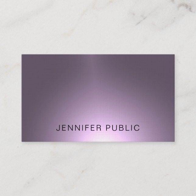 Professional Shiny Elegant Purple Elite Luxury Business Card (Front)