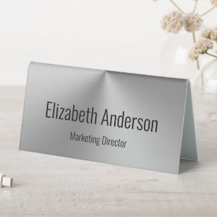 Professional Silver and Black Name Job Title Text