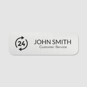 Professional Silver Company Logo Employee  Name Tag