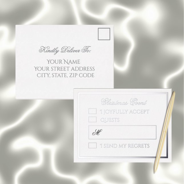Professional Silver Foil Holiday Response Card (Creator Uploaded)