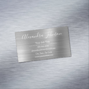 Professional Silver Foil Modern Magnetic Business Card