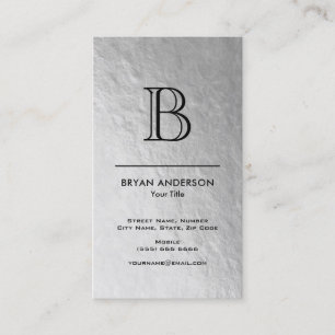 Professional Silver Foil Monogram Business Card