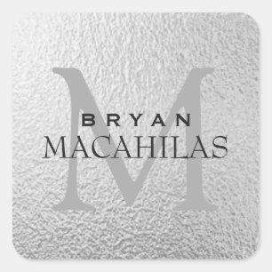 Professional Silver Foil Monogram Sticker