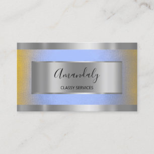 Professional Silver Grey Framed Elegant Blue Omber Business Card