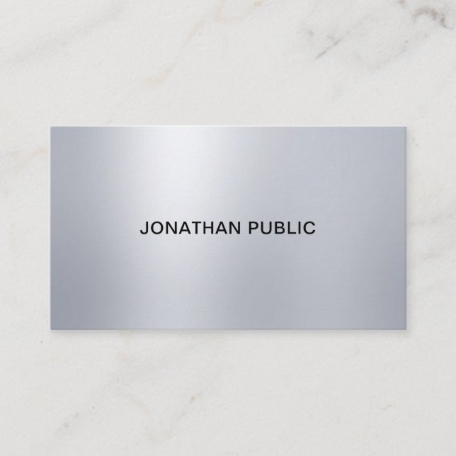 Professional Silver Look Lights Elegant Modern Top Business Card (Front)