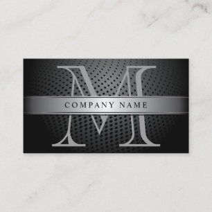 Professional Silver Monogram Business Card