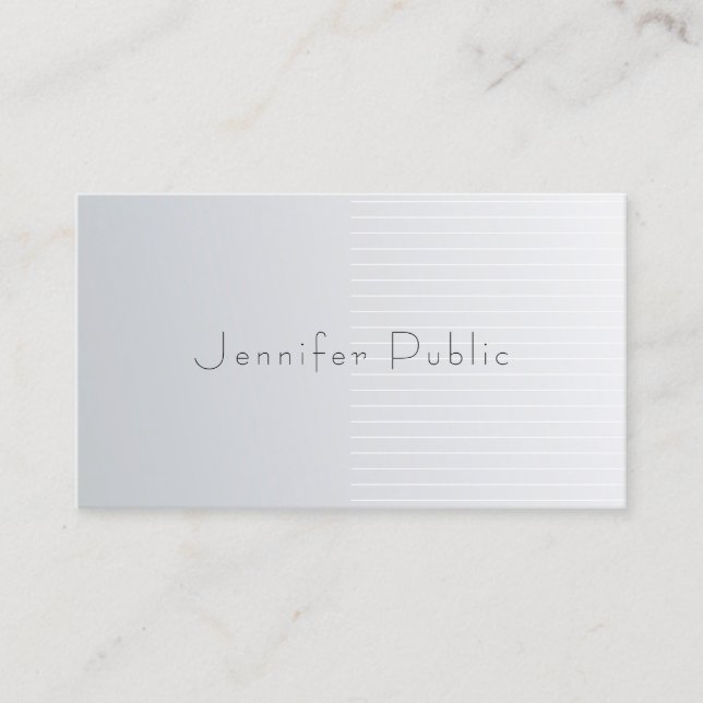 Professional Silver Template Elegant Modern Trendy Business Card (Front)