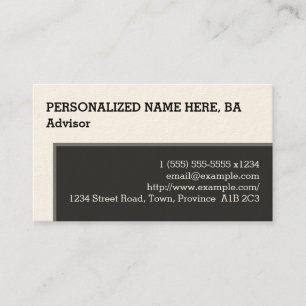 Professional & Simple Advisor Business Card