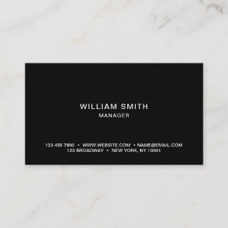 Professional Simple and Minimalist Black Business Card
