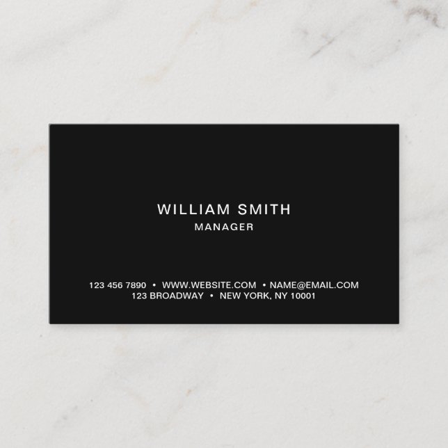 Professional Simple and Minimalist Black Business Card (Front)