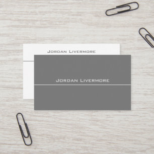 Professional, Simple, Basic, Silver Grey Modern Business Card
