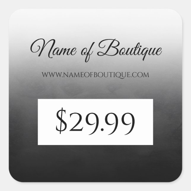 Professional Simple Black Boutique Price Tag (Front)