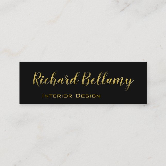 Professional Simple Black Gold - Business Card (Front)