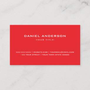 Professional simple bright red business card