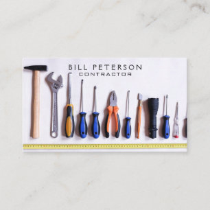 Professional Simple Construction Contractor Tools Business Card