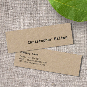 Professional Simple Cool Kraft Paper Consultant Mini Business Card