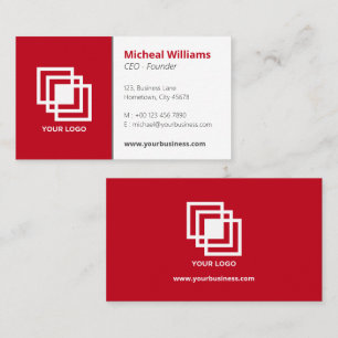 Professional Simple Corporate Red Grey Business C Business Card