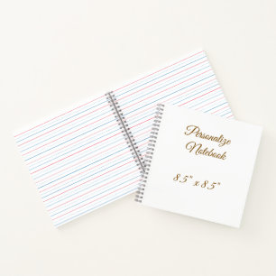 professional simple custom 8.5" x 8.5" notebook