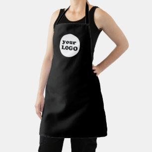 Professional Simple Custom Business Logo Black Apron