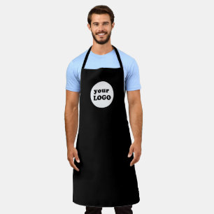 Professional Simple Custom Business Logo Black Apron