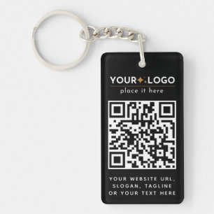 Professional Simple Custom Business Logo QR Code Key Ring