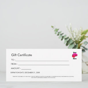 Professional Simple Custom Logo Gift Certificate Invitation
