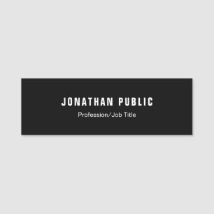 Professional Simple Design Black Template Modern Name Tag
