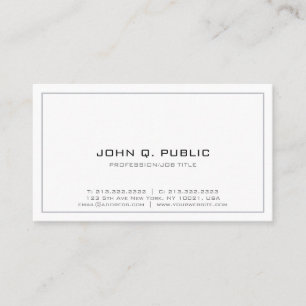 Professional Simple Design Minimalistic White Business Card