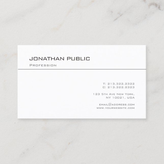 Professional Simple Design Modern Template Chic Business Card (Front)