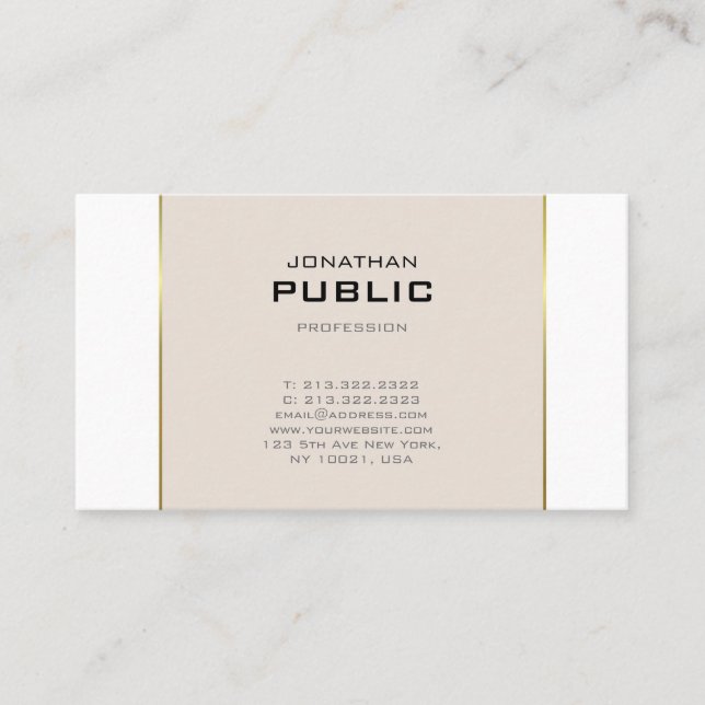 Professional Simple Design Trendy Creative Plain Business Card (Front)