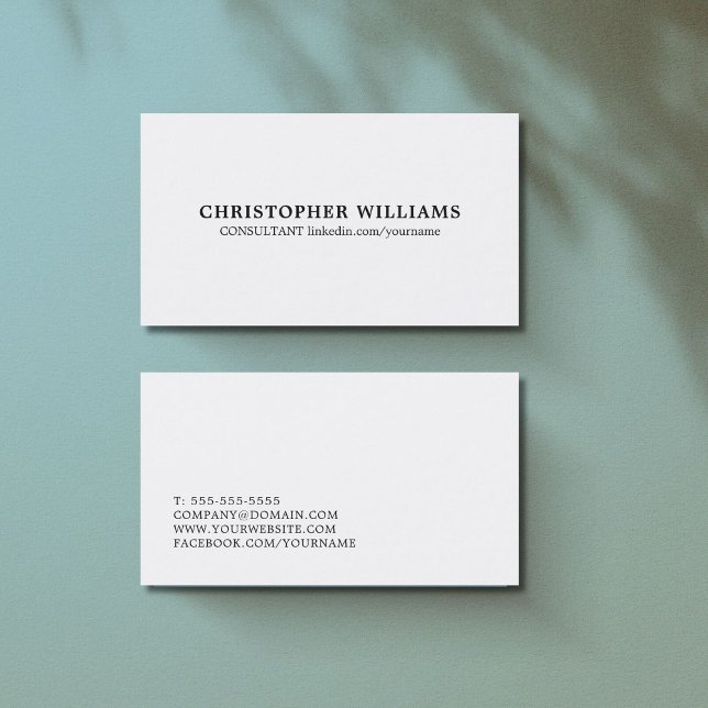 Professional Simple Elagant Black White Consultant Business Card (Creator Uploaded)