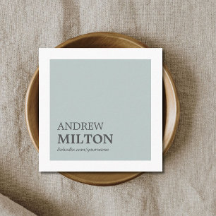 Professional Simple Elegant Blue White Consultant Square Business Card