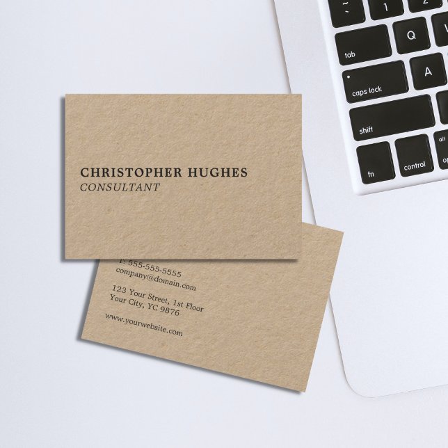 Professional Simple Elegant Kraft Paper Consultant Business Card (Creator Uploaded)