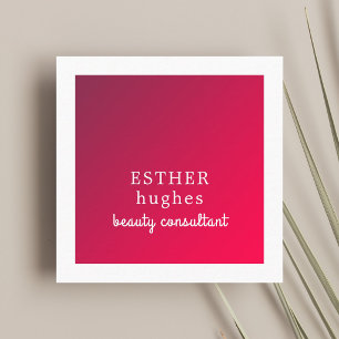 Professional Simple Elegant Red White Consultant Square Business Card