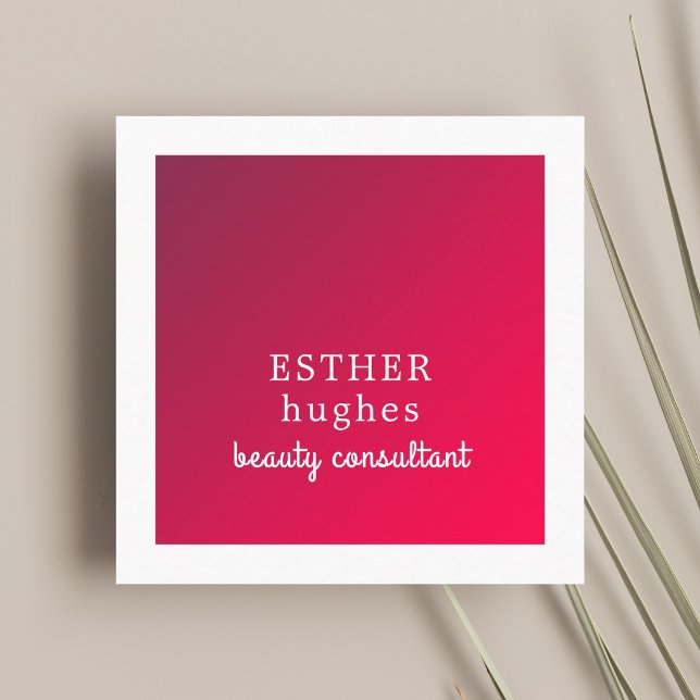 Professional Simple Elegant Red White Consultant Square Business Card (Creator Uploaded)